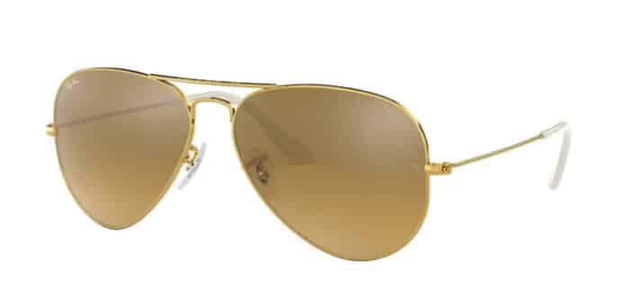 Ray Ban RB3025 001/3K gold crystal brown mirror silver gradient