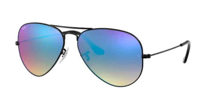 Ray Ban RB3025 002/4O shiny black mirror gradient blue