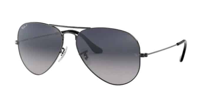 Ray Ban RB3025 004/78 gun metal crystal polar blue gradient grey