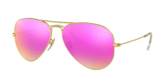 Ray Ban RB3025 112/1Q matte gold brown mirror fucsia polar verspiegelt