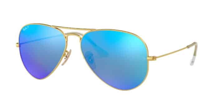 Ray Ban RB3025 112/4L matte gold blue mirror polar verspiegelt