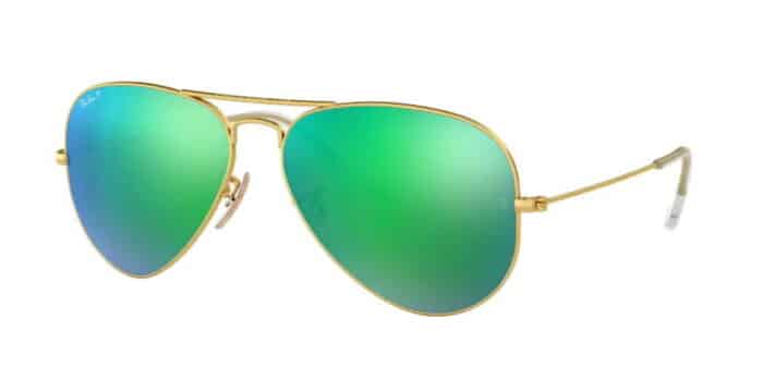 Ray Ban RB3025 112/P9 matte gold green mirror polar verspiegelt