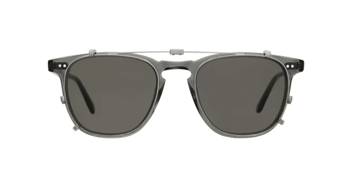 Garrett Leight Brooks Clip On 47 Brushed Silver grau-grün uni G15