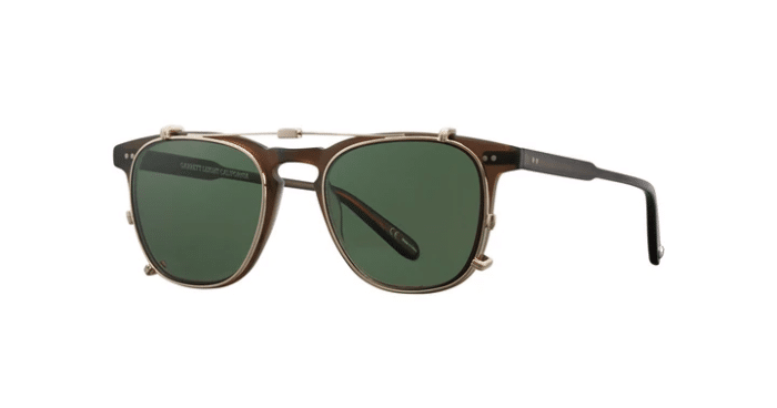 Garrett Leight Brooks Clip On 47 Gold Green grün 75% uni side