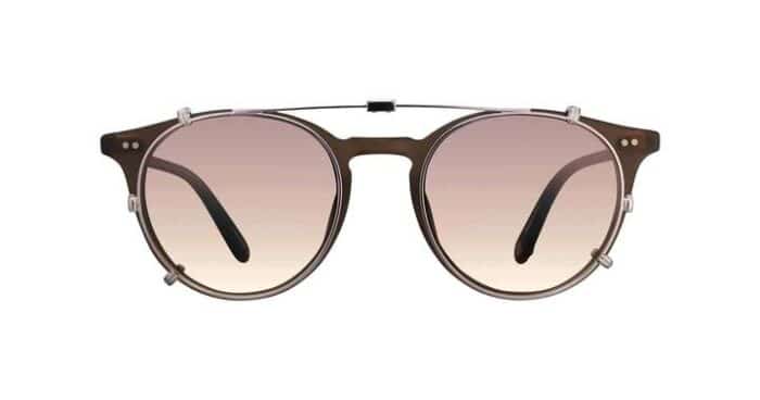 Garrett Leight Clune Clip On RG/SRGM Rose Gold Sunrise gradient Mirror