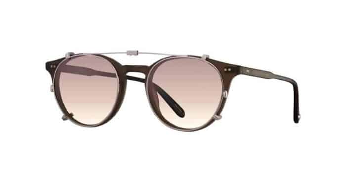 Garrett Leight Clune Clip On RG/SRGM Rose Gold Sunrise gradient Mirror side