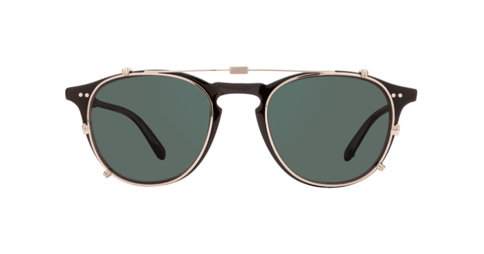 Garrett Leight Hampton M Clip On S/G15 Silver green grau-grüne Gläser 75% uni