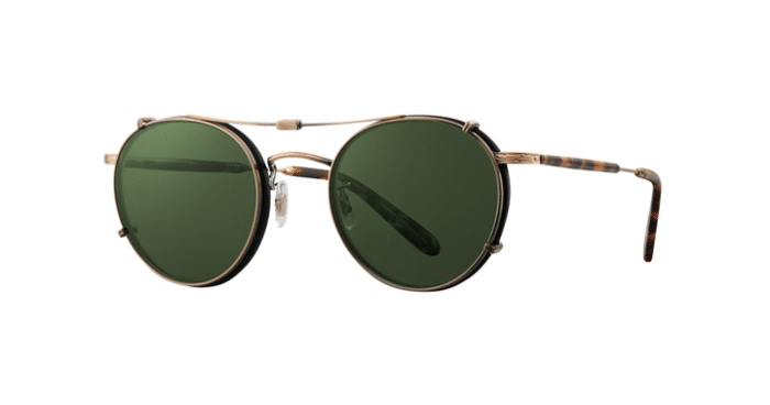 Garrett Leight Wilson Clip On ATG/ GRN Antique Gold Green side