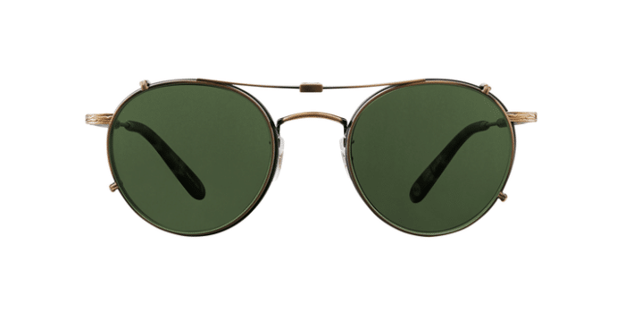 Garrett Leight Wilson Clip On ATG/ GRN Antique Gold Green