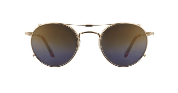 Garrett Leight Wilson Clip On G/GMIRM Gold Gold Mirage Mirror halb verspiegelte Gläser