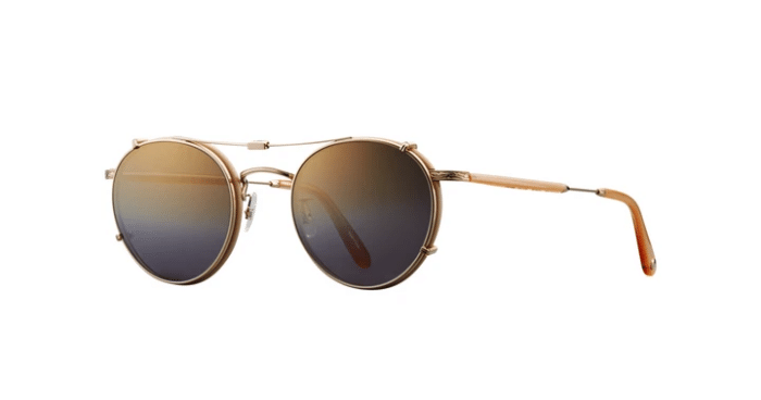 Garrett Leight Wilson Clip On G/GMIRM Gold Gold Mirage Mirror halb verspiegelte Gläser side