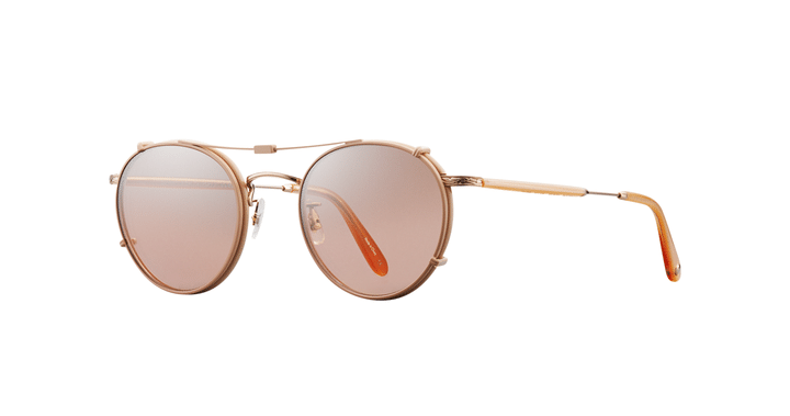 Garrett Leight Wilson Clip On POBGE Power Beige blush Shadow Mirror side