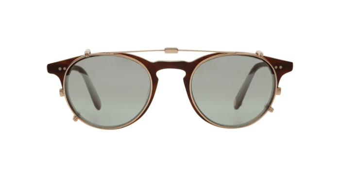 Garrett Leight Winward Clip On MG/SSHM Matte Gold Sage Shadow Mirror verspiegelt