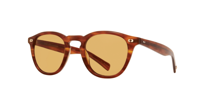 Garrett Leight Hampton X HAT/PMP Honey Amber Tortoise Pure Maple Lenses side