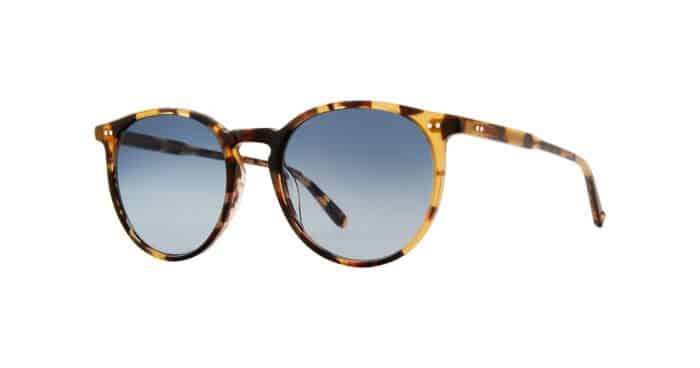 Garrett Leight Morningside SUN DKT Dark Tortoise Semi-Flat Cobalt Gradient side