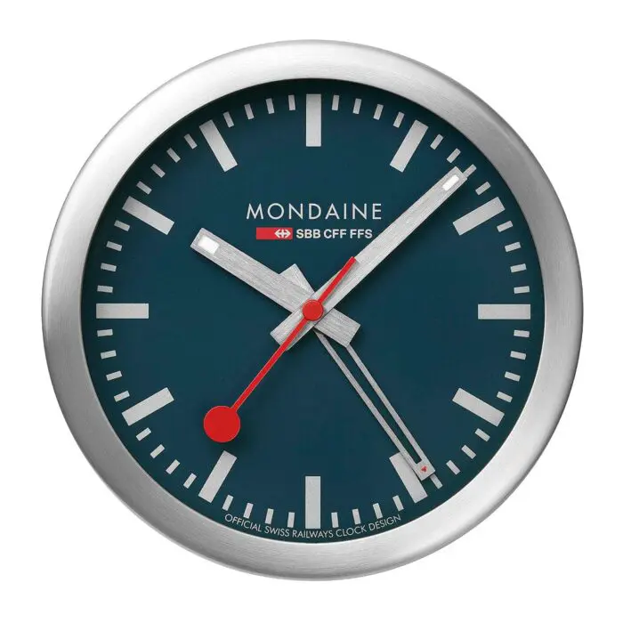 Mondaine Wanduhr mini 12.5cm Tiefseeblau