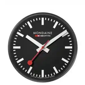 Mondaine Wanduhr schwarz 25cm