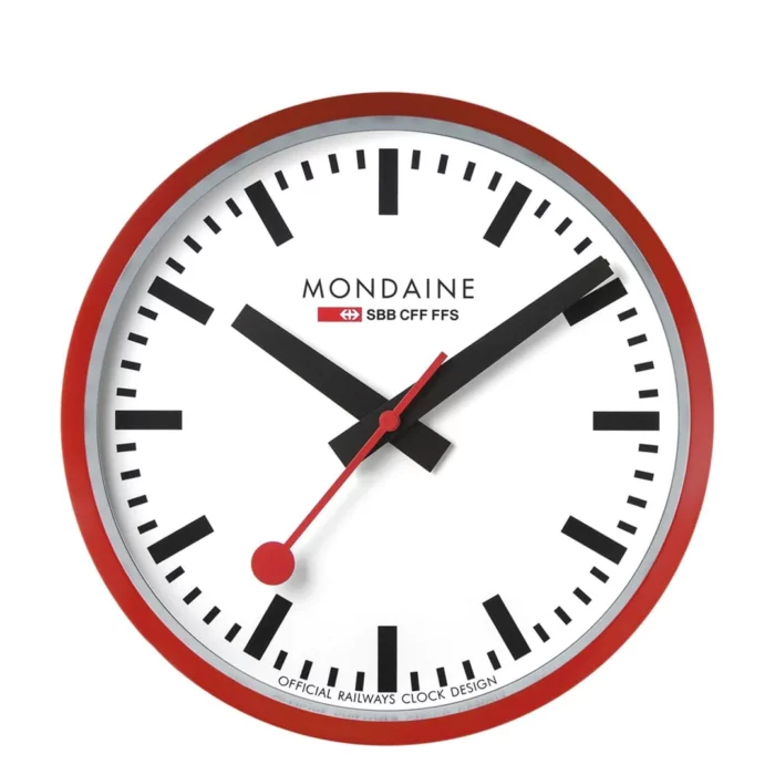 Mondaine Wanduhr 25cm Rot